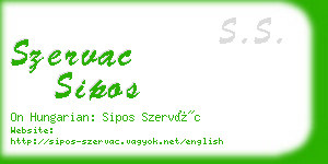 szervac sipos business card